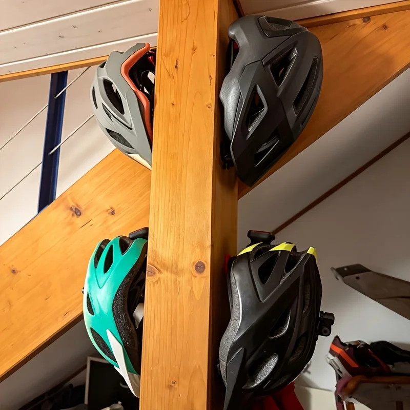 2Pcs Bicycle Helmet Hooks, Wall-Mounted, Bicycle Helmet Storage Rack, Suitable for Garage Wall-Mounted Helmet Rack