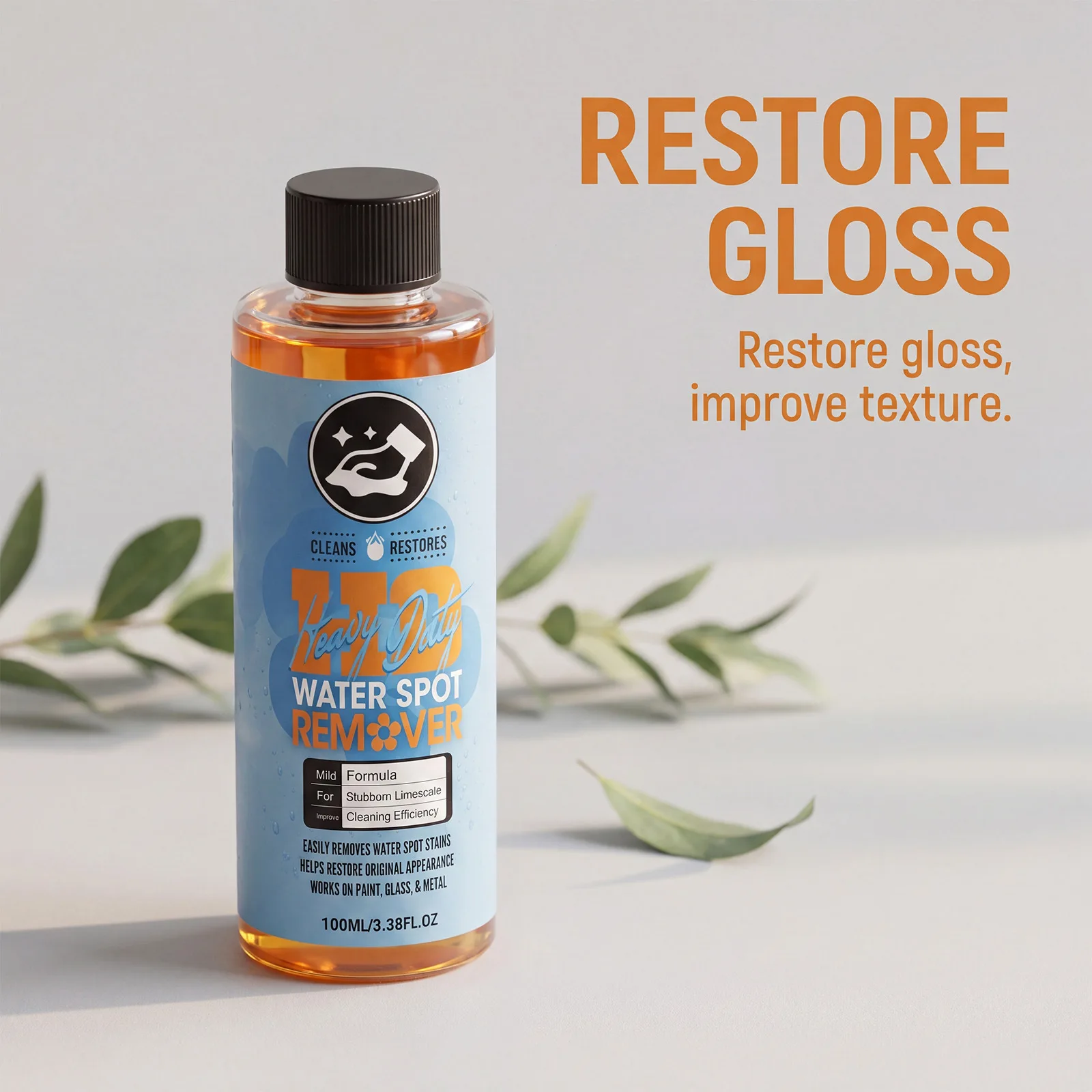 1 Bottle Glass Water Spot Remover Advanced Formula for Windshield Stain Removal Hydrophobic Coating Car Care Kit Durable
