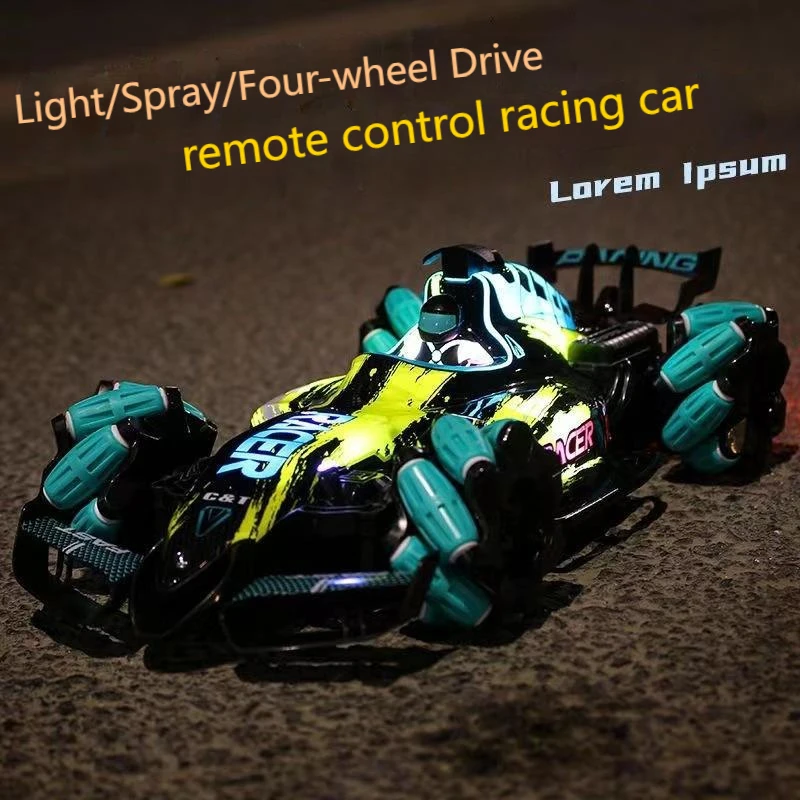 Rc Four-drive Remote Control Car Drift Race High Speed Electric Sports Car Can Spray Children's Remote Control Car Toy Gift