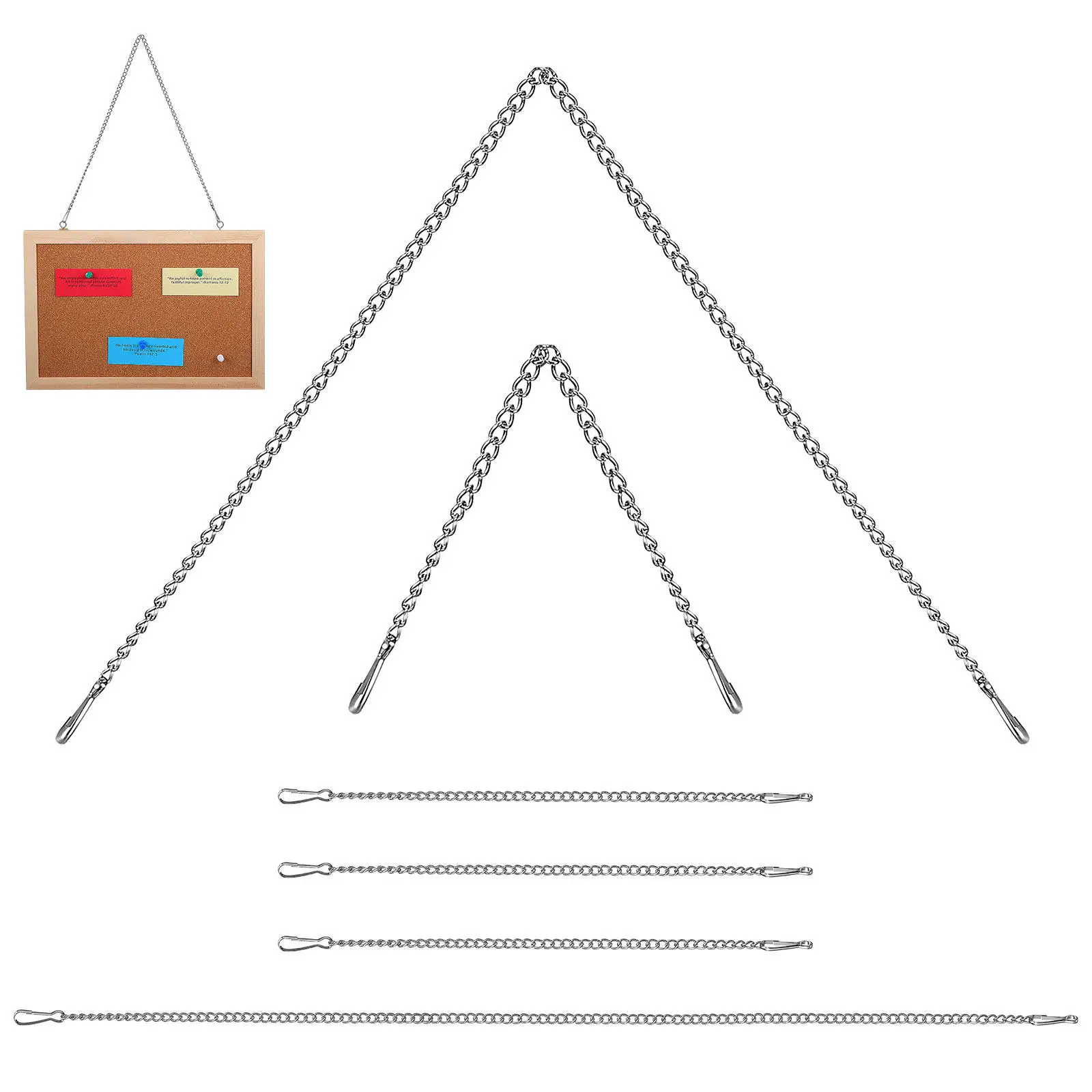 

6Pcs Picture Hanging Chain Iron Heavy Duty with Clasps for Posters Banners Shopping Malls Trade Shows Plant Chain