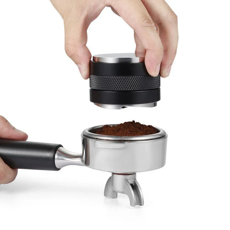 51/53/58mm Coffee Distributor Tamper Adjustable Dual Head 2 in 1 Coffee Tamper Espresso Coffee Powder Hammer Tamper for Coffee