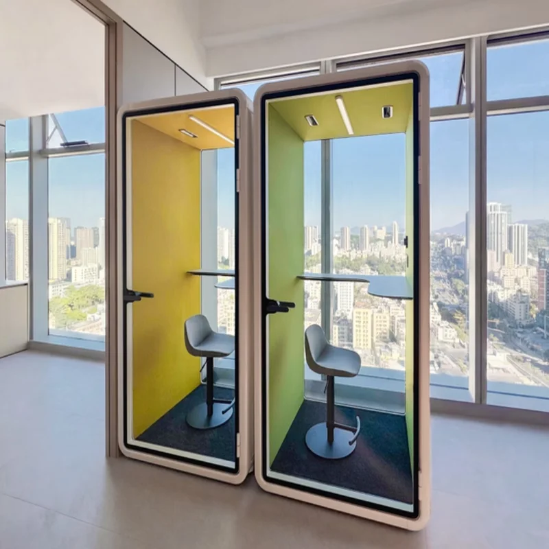 Sound Pod Steel Frame 100x90x200cm Freestanding Silent Booth For Home Study Call Meeting Isolation Acoustic Cabin