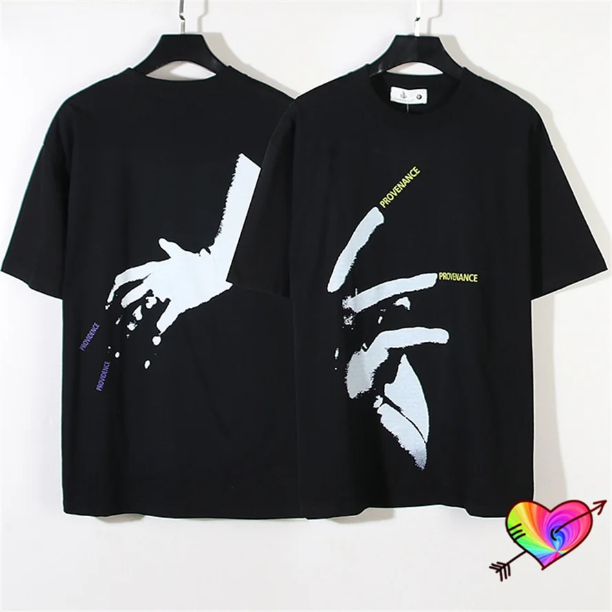 Black Raf Simons Provenance Tee Men Women High Street Raf Simons T-shirt Hand Claw Tops RS Short Sleeve