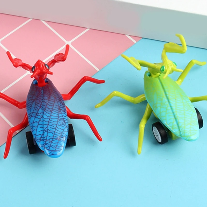 Bidsprinkhanenthema Terugtrekautospeelgoed Reisvriendelijk Educatief speelgoed voor jonge kinderen 15UB