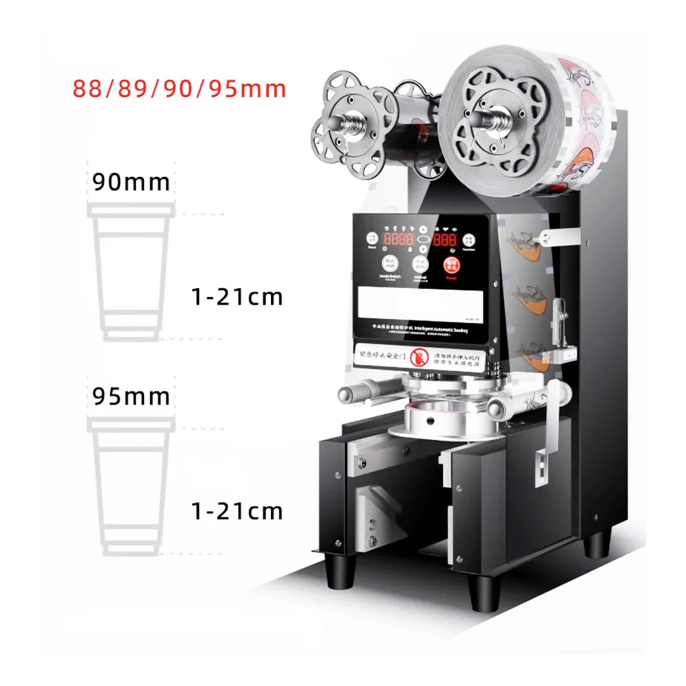 

Best Popular Fully Automatic Yogurt Cup Sealer 88/89/90/95mm Cup Sealing Machine For Milk Tea Plastic Cup