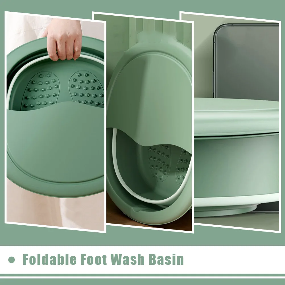 

Foot Bath Foldable Wash Basin PVC PP TPR Material Foot Massage Bucket Soaking Spa Home Use Easy Clean Large Storage Promotes