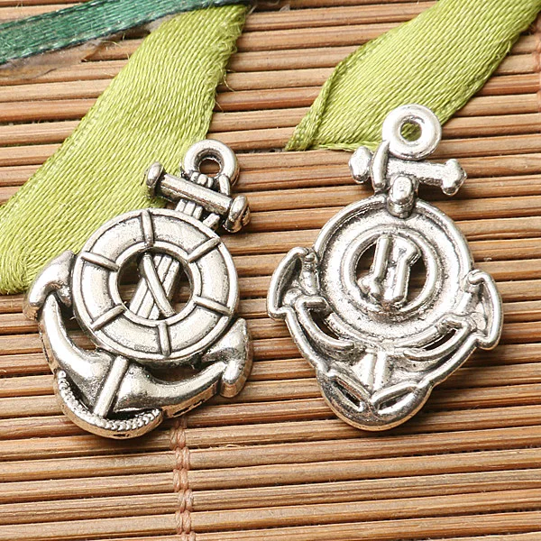 10pcs 26*18mm Dark Silver Color Boat Anchor Design Charms EF2807 Charms for Jewelry Making