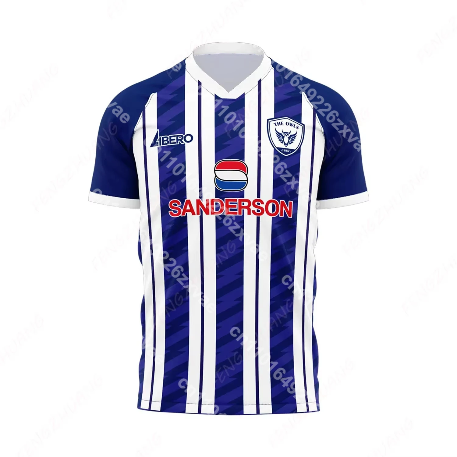 

23-24 Sheffield Mercoledì Home Jersey Outdoor Sudore Assorbente Maglia da calcio ad asciugatura rapida Estate Classica T-shirt