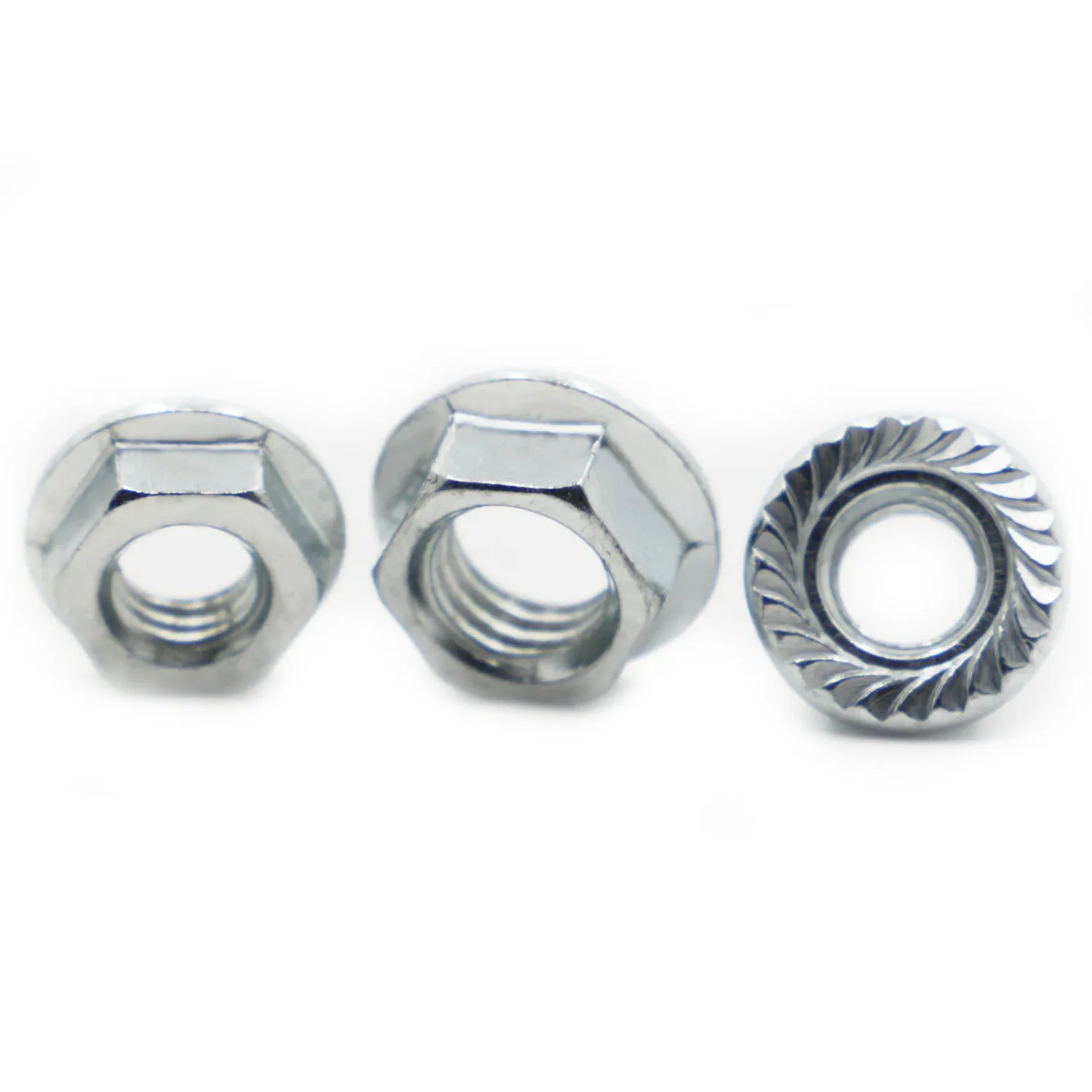 M3 M4 M5 M6 M8 M10 M12-M16 High Quality Zinc Plated Carbon Steel Hexagon Hex Head Serrated Spinlock Flange Nut Lock Nut DIN6923