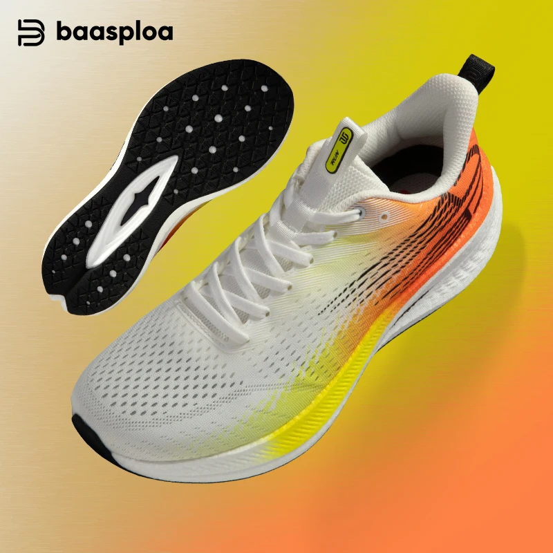 

Baasploa Men Running Shoes Professional Training Women Carbon Plate Mesh Breathable Sneakers Male Lightweight Unisex Sport Shoes