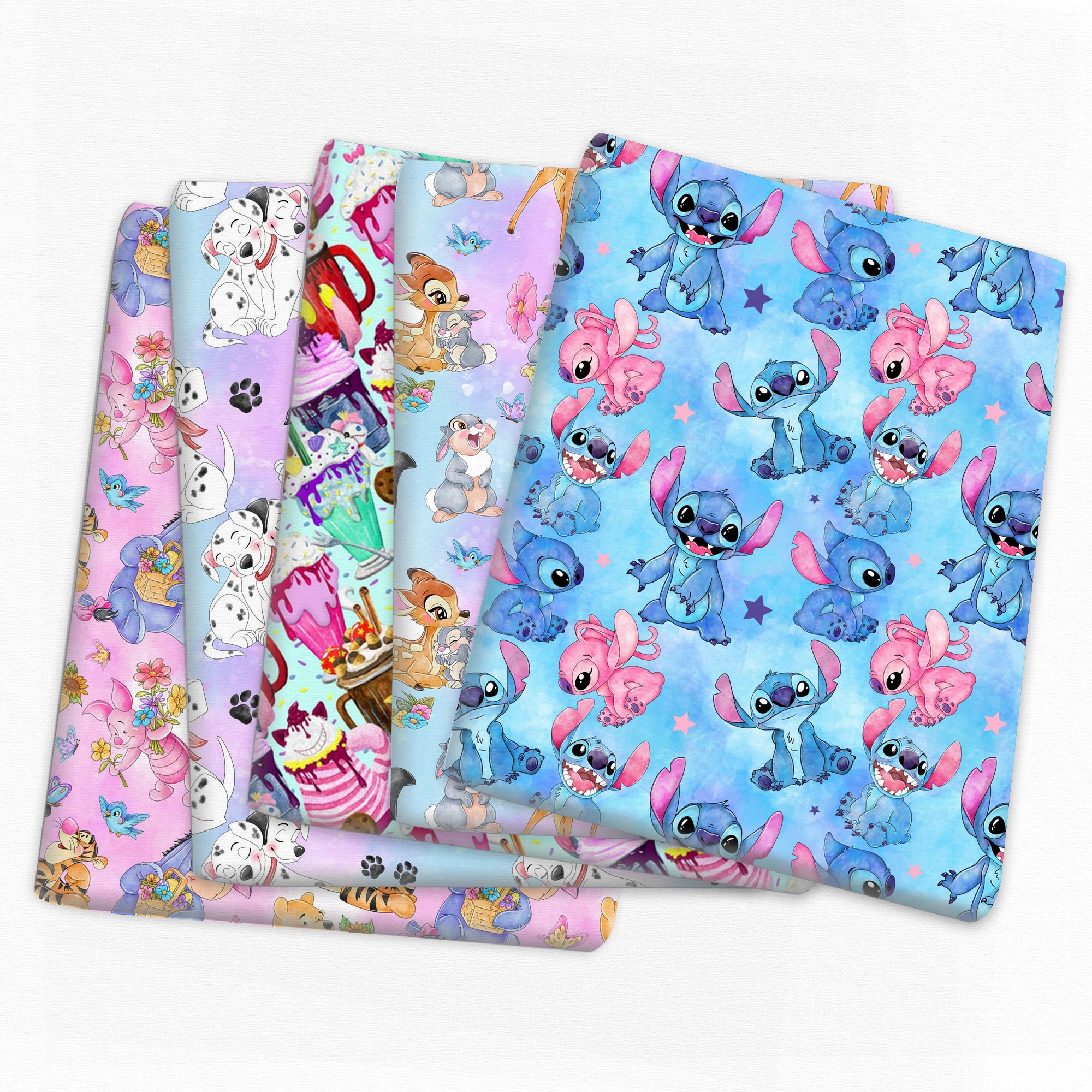 Disney Winnie Bambi Stitch 50*145cm Polyester 100% Cotton Sewing Quilting Fabric Needlework Material DIY Handmade Patchework