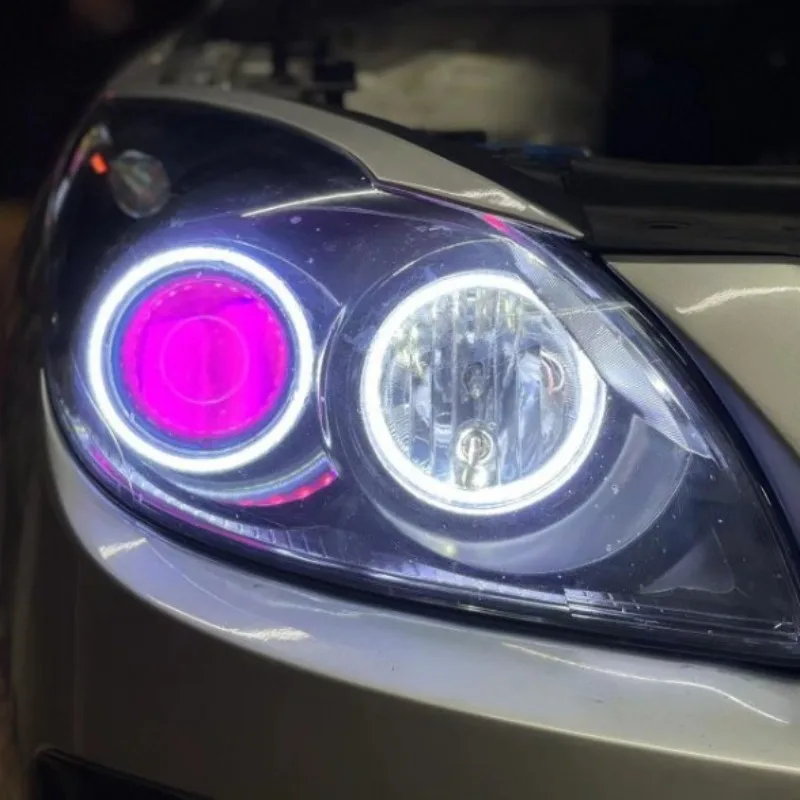 2 Stuks Universele Motorfiets Led Koplampen Gemodificeerde 12V Super Heldere 360 Graden Halo Ringen Demon Ogen Licht