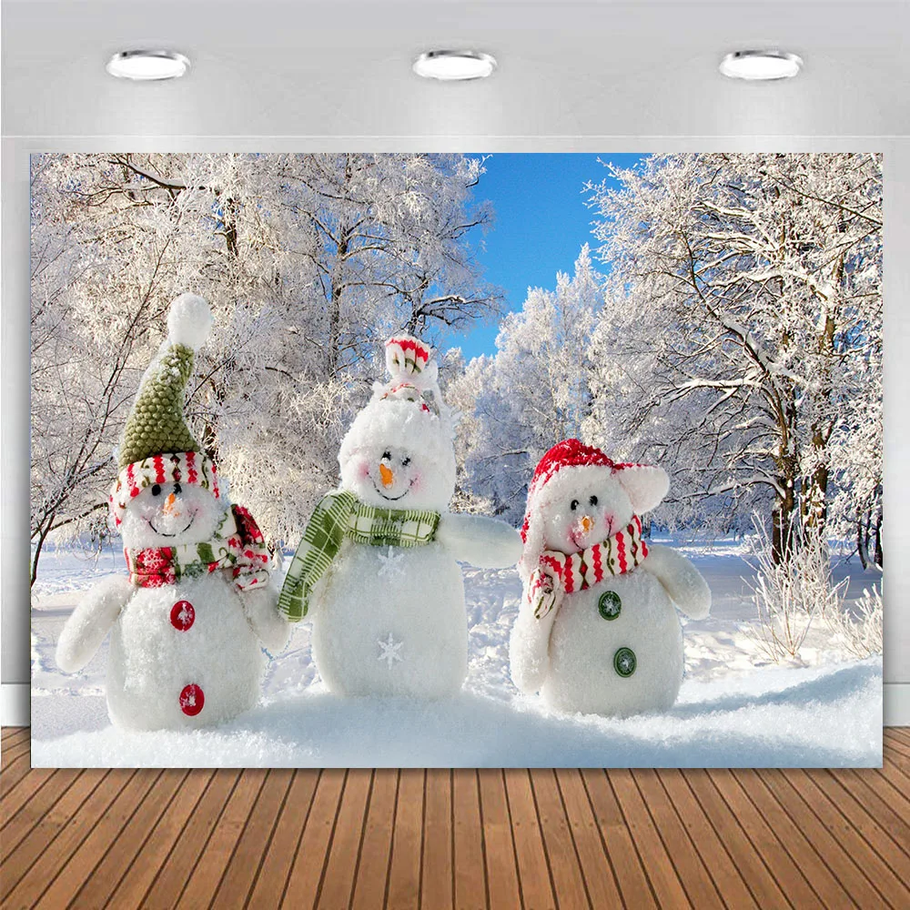 Christmas Snowmen Photography Backdrop for kids Birthday Party Decoration Winter Holiday Family Interior Portraits Background