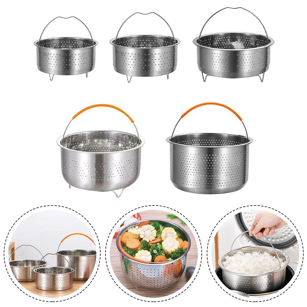 Stainless Steel Steamer Basket In Stant Pot Accessories For Instant Cooker With Silicone Handle Pressure Cooker Rice Steamer