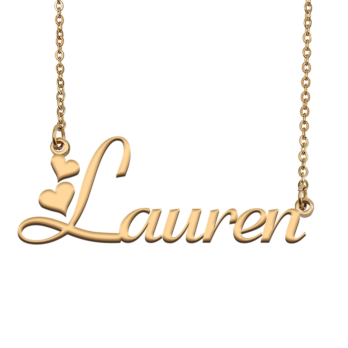 

Lauren Name Necklace Personalized Women Nameplate Pendant Stainless Steel for Girl Friend Birthday Wedding Christmas Mother Gift