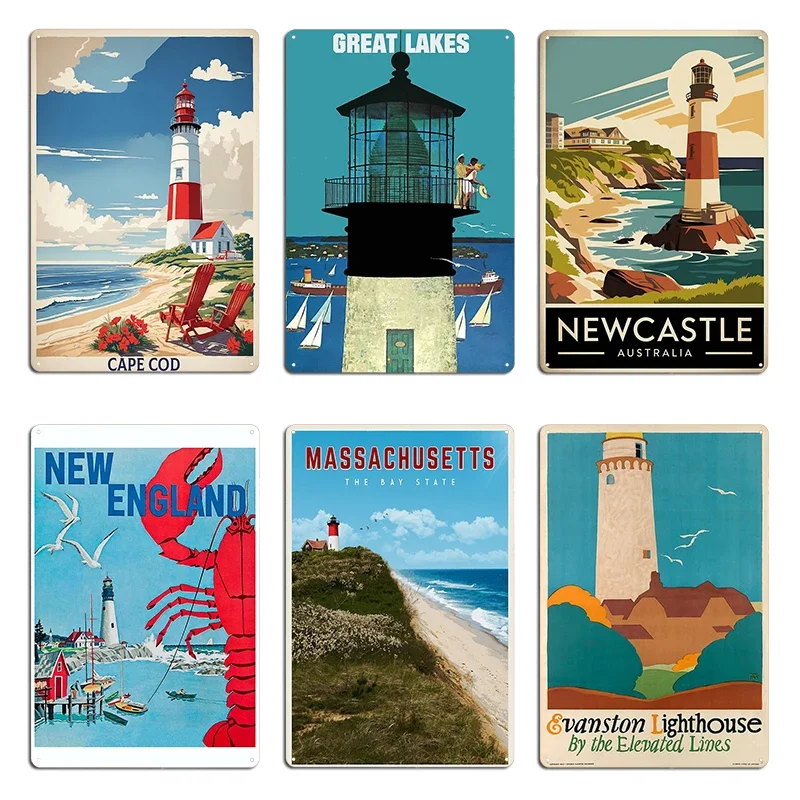 Vintage Travel Poster to the Great Lakes Newcastle Vintage Travel Poster Metal Custom Club Party Wall Cave Tin Sign Poster