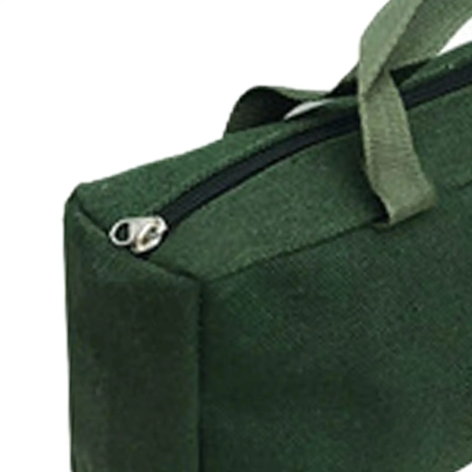 Canvas Tool Storage Bag Zipper Handbag Multifunctional Waterproof Portable Tool Pouch Wide Mouth for Men Green Professional