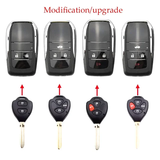 Nowa obudowa kluczyka samochodowego Zmodyfikowana składana obudowa kluczyka zdalnego do Toyoty RAV4 Wish Camry Hiac Corolla Hilux Fortuner Yaris 2014