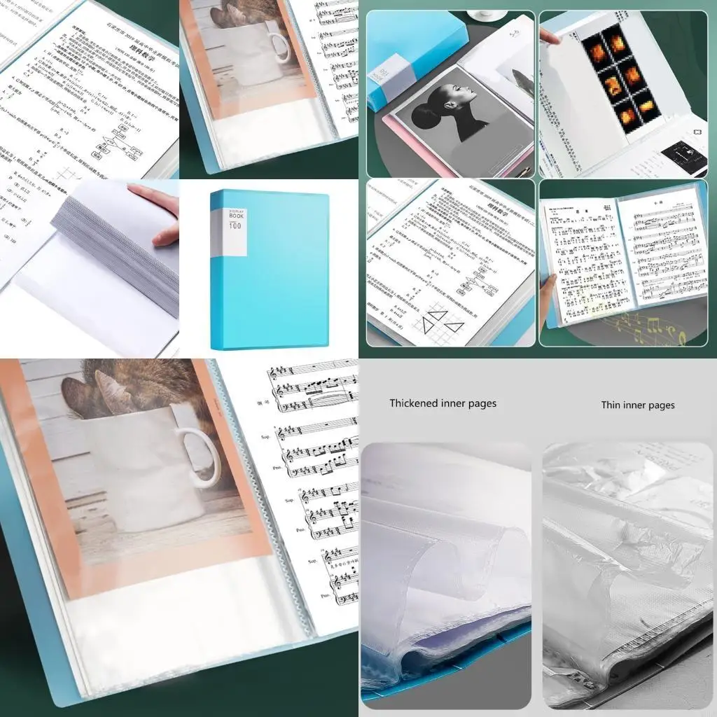 Y5LB 大容量ドキュメントオーガナイザー 100 ポケットプレゼンテーションフォルダー レターサイズ表示ブックフォルダー 透明ラベルウィンドウ付き