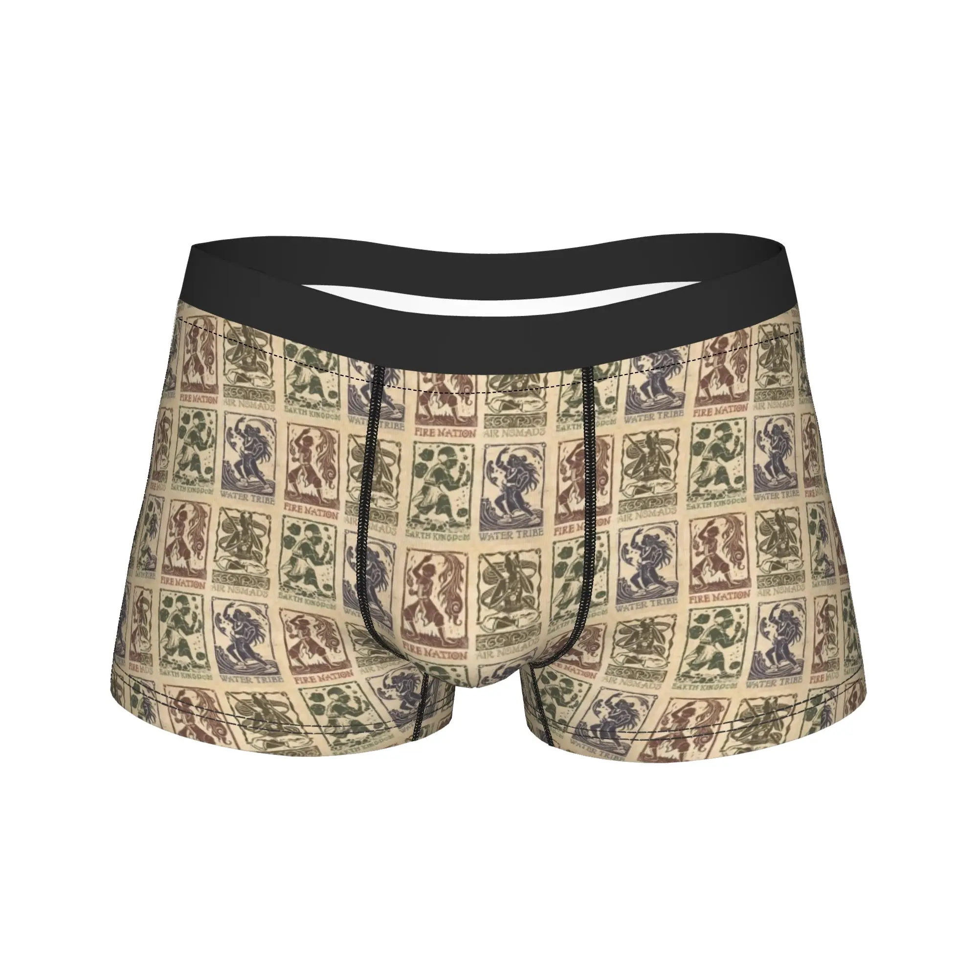 ATLA Elements Avatars Airbender Underwear  Breathable Underpants Custom DIY Boxer Brief For Male 3D Pouch Plus Size Boxershorts