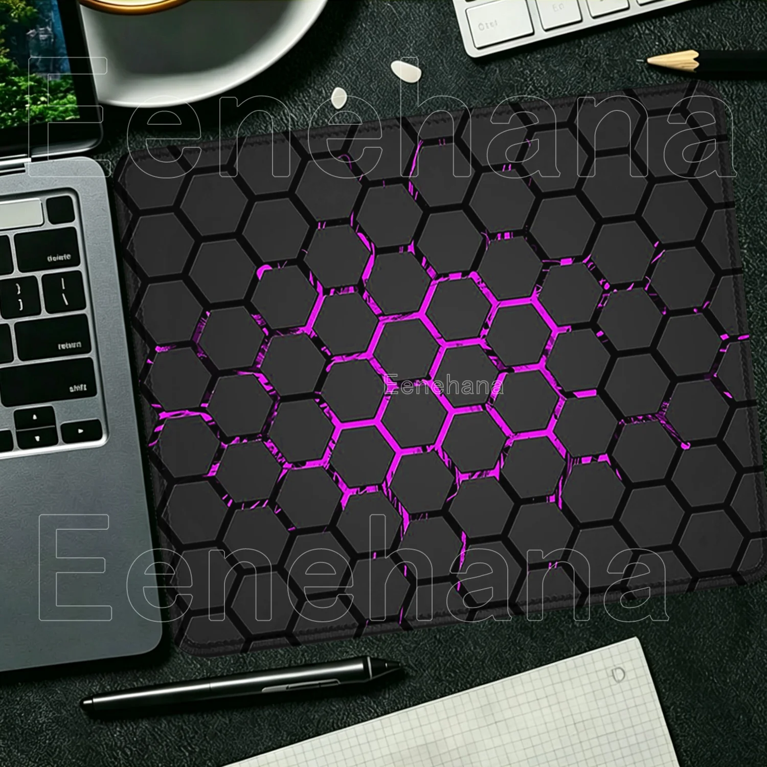 Small Size Hexagon Geometric Mouse Pad Keyboard Gamer Cushion Honeycomb HD Printing Mice Mat Rubber Desk Mat Art Design Desk Rug