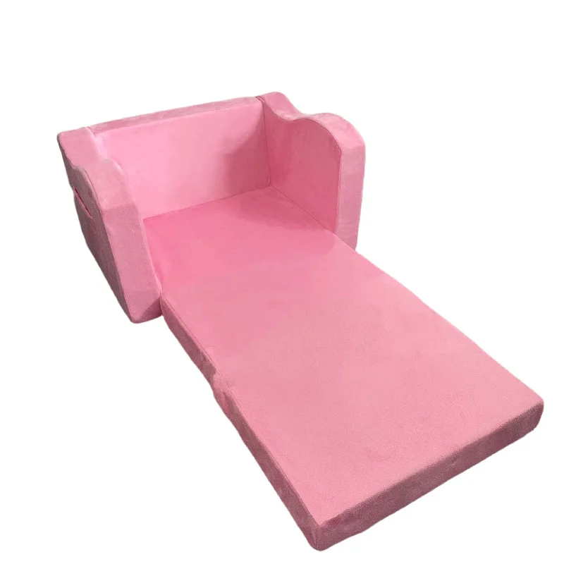 Foldable children's sofa in suede