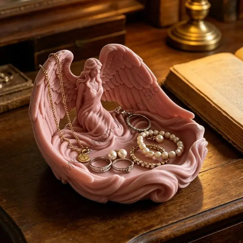 

Q6PF Angel Wing Decorative Tray Display Plate for Jewelry Storaging Use