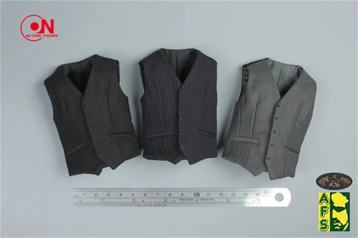 AFS 1/6 Schaal Zwart Streep Pak Vest Kleding Accessoires Model Fit 12-inch Soldaat Action Figure Body