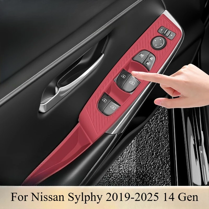 

For Nissan Sylphy 2019-2026 Car Door Lift Window Button Silicone Pad Car Decoration Supplies Car Interior Accessories Body Kits