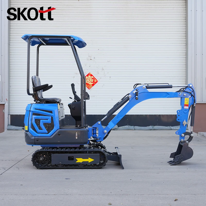 Mini Excavator 1.2 Ton Hydraulic Crawler Small Digger CE EURO5 EPA Diesel Engine Rubber Track For Garden Farm Digging