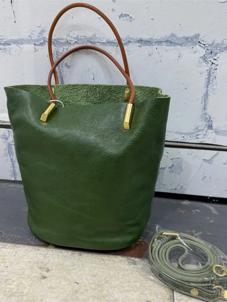 

Сумка-ведчик из дубленой кожи с верхним слоем, женская сумка из натуральной кожи, корейская простая сумка через плечо на одно плечо