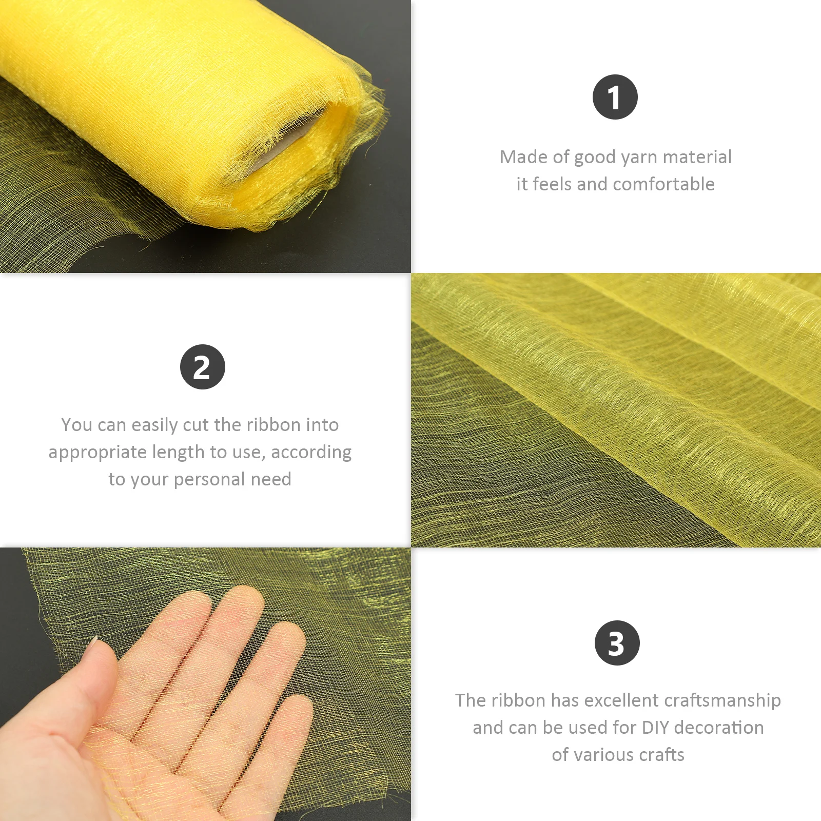 

1 Roll Wedding Room Decorative Mesh Ribbon Smooth Yarn Material for Wedding Party Gauze Ribbon DIY Supplies Gift Packing Bouquet