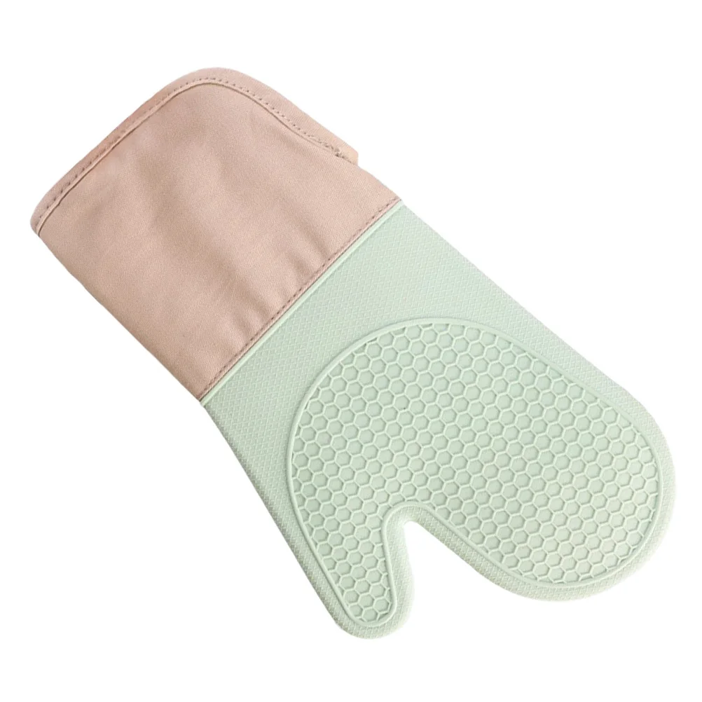 

Silicone Cotton Heat Resistant Oven Glove Non-Slip Kitchen Baking Mitt Thickened Gloves Protective Cooking Use
