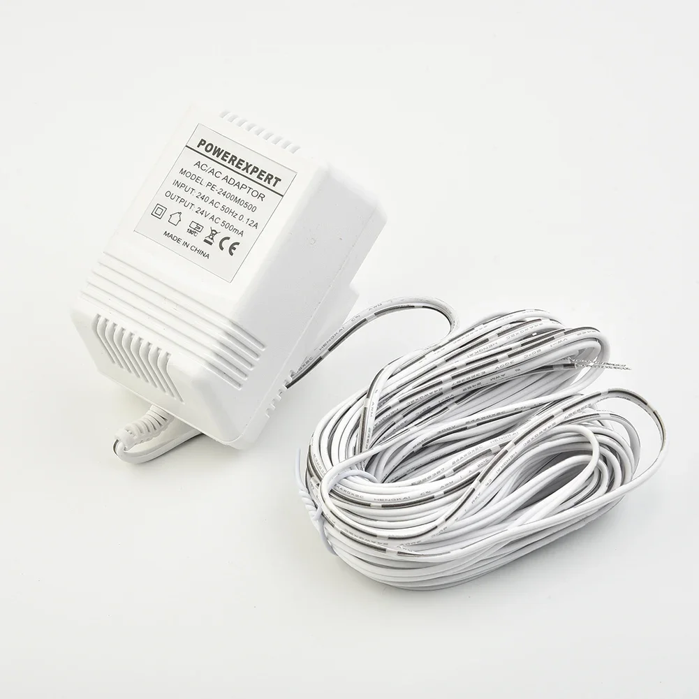 

1 Pcs Power Supply 24V500mA Video Doorbell Special Power Transformer Adapter British Gauge Cable Length 8 Meters