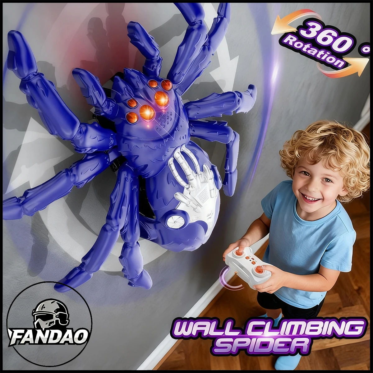 Wall Climbing Spider Wall Crawler Robot Gecko Remote Control 360° Rotating Electric Toy Car Cool Prank Birthday Christmas Gifts