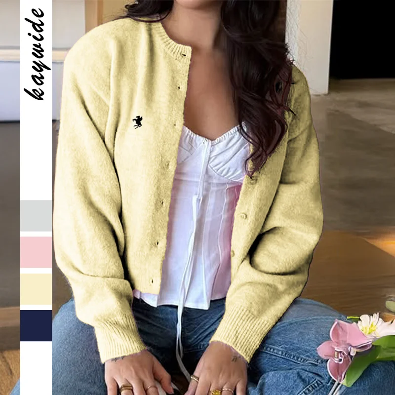 

Casual Commuting Fashion Button Long-sleeved Sweater Woolen Women's Clothing Autumn Winter