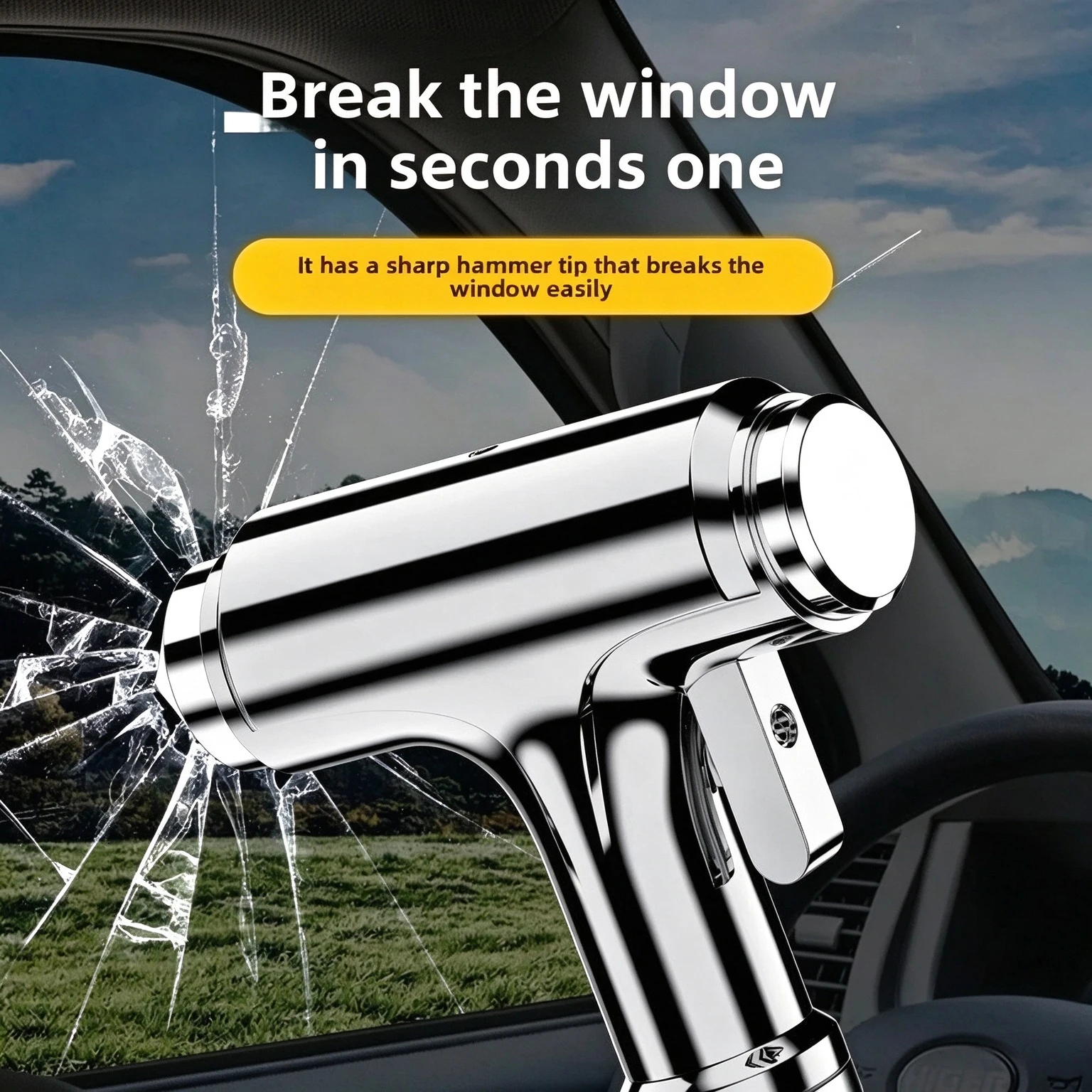 Car Safety Hammer Car Window Breaker Emergency Hammer with Seat Belt Cutter for Auto Rescue Escape Life Saver Hammer view 4