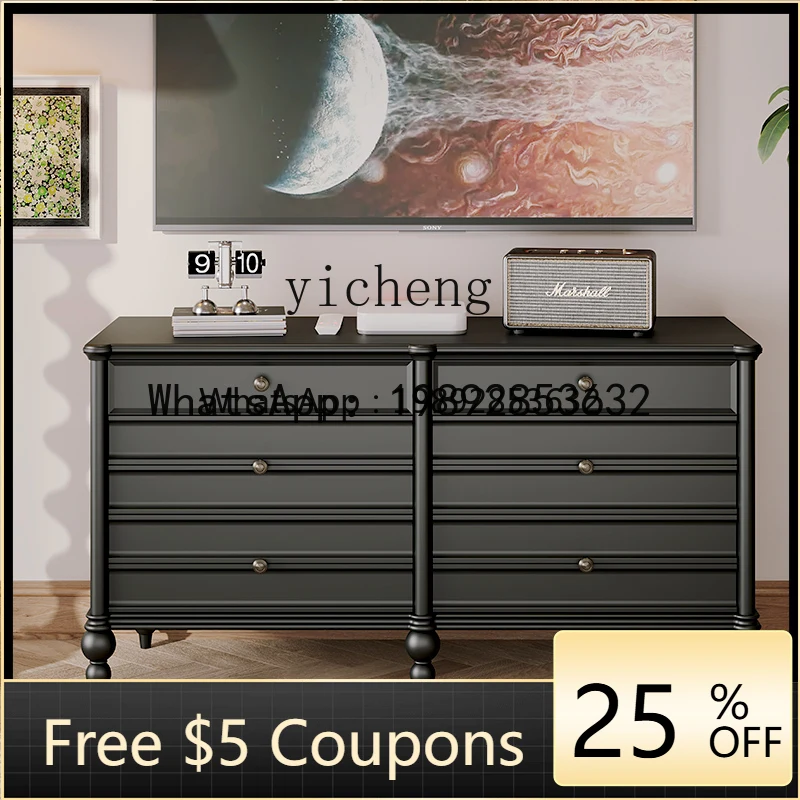 

AB medieval style chest cabinet, all solid wood retro bedroom 680-90 drawer cabinet, entrance cabinet