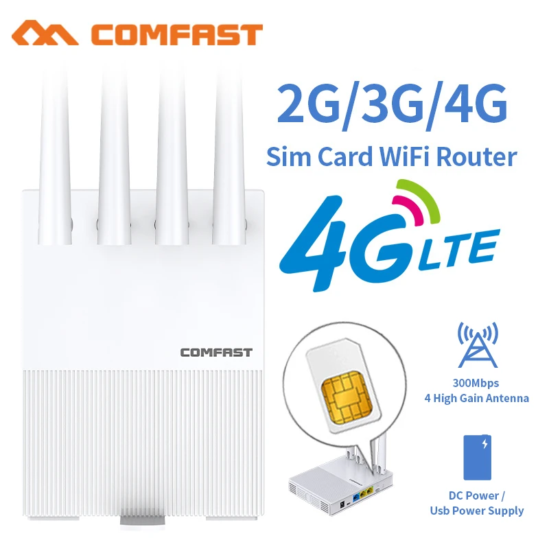 4G LTE Router Portable Korea CPE Modem 300Mbps Outdoor 4G Wifi Access Point Mobile With Sim card Slot 4 Antenna Repeater Hotspot