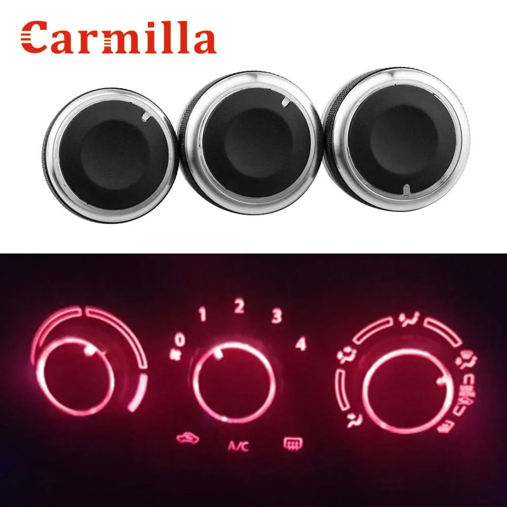 

Carmilla 3Pcs/Set Car Air Conditioning Control Knob Fit for Perodua Viva 2007 - 2021 AC Knobs Accessories