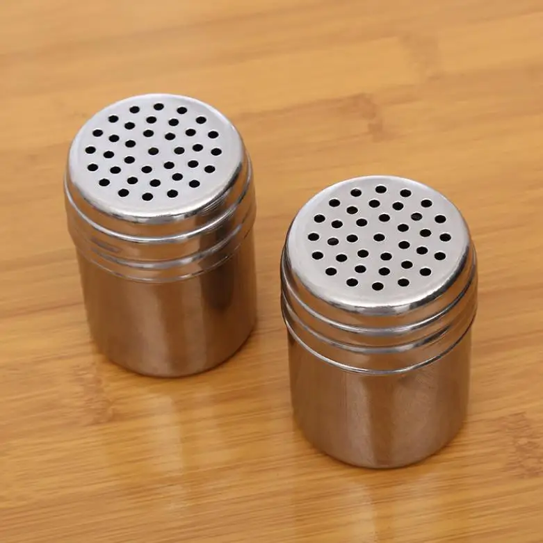 Aço inoxidável sal pimenta tempero jar açúcar tempero caixa de armazenamento cozinha churrasco piquenique prático hermético durável inox saliro