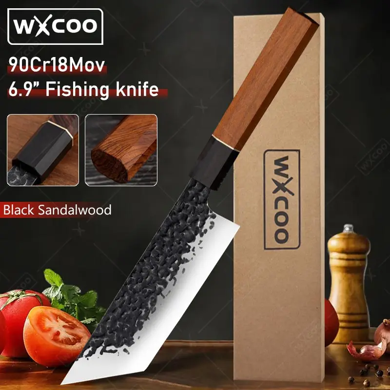 

WXCOO Kitchen Cleaver Handmade Forged Japanese Chef Knife Butcher Knives Santoku Slicing Knife Fruit Fish Cutting Cooking Knife