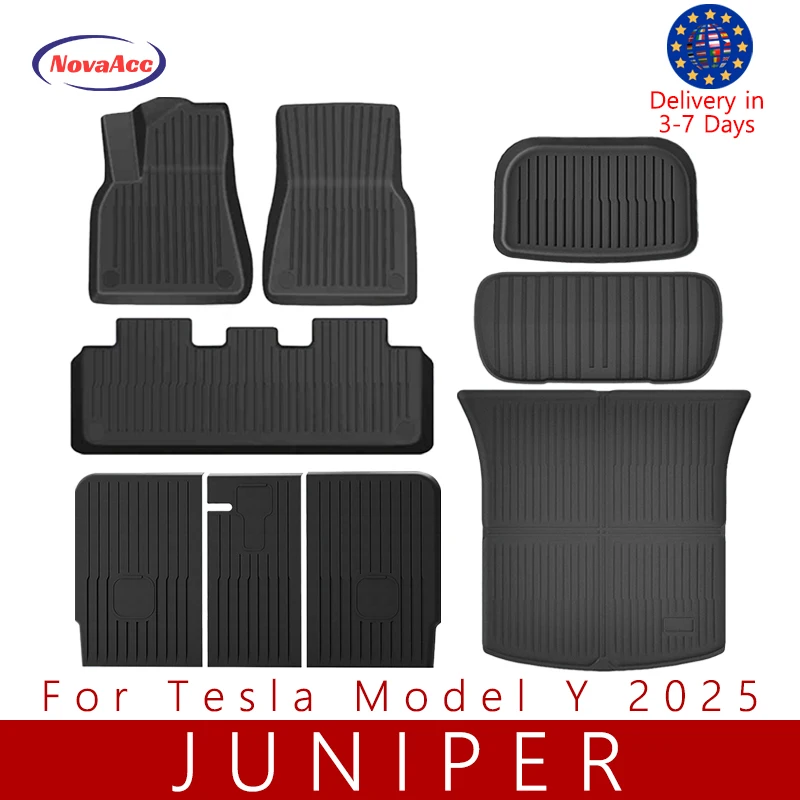 

NovaAcc for Tesla Model Y Juniper Floor Liners Trunk Mat Cargo Liner All Weather Water Proof Accessories for New Model Y 2025