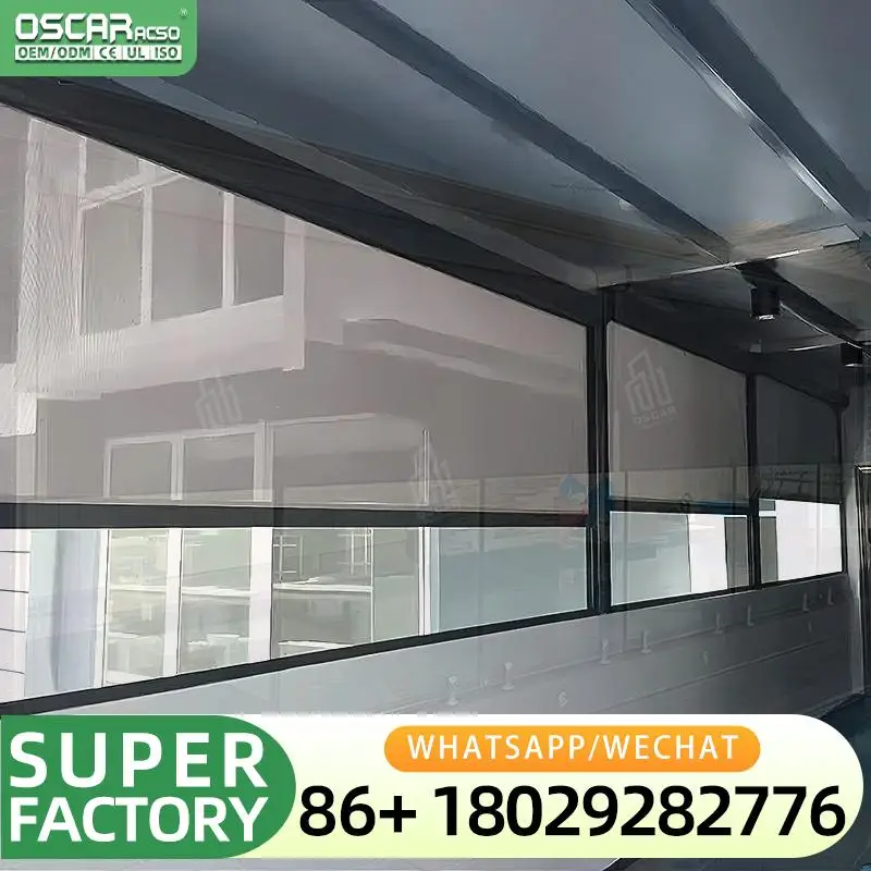 Glass Prefabricated Green House Veranda Luxury Modern Glass Door For Home Villa Use Rolling Blind