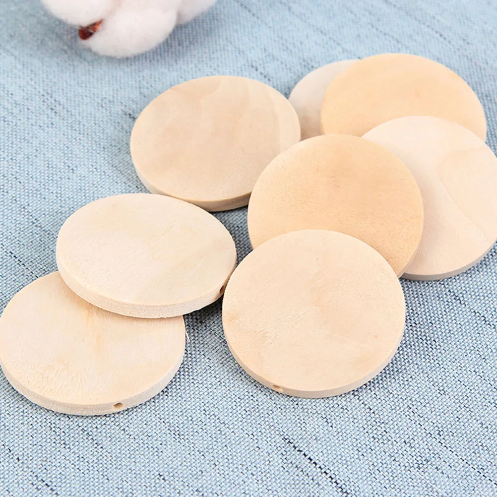 

100 Pcs Wooden Earring Accessories Earrings with Hole Accessory Unfinished Blank for Jewelry Making Natural