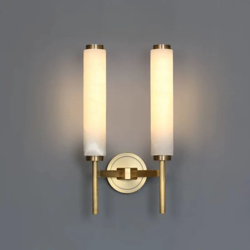 

Natural Marble LED Wall Light Suitable For Living Room Bedroom Bedside Lamps Background Walls Creative Modern Wall Light