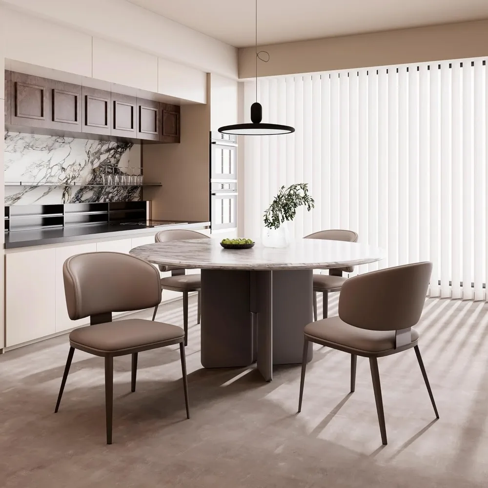 

Dining Chairs Set of 4 Modern High Backrest Comfortable, Fashion Upholstered Kitchen Room Chair, Armless Dinner Room Chair