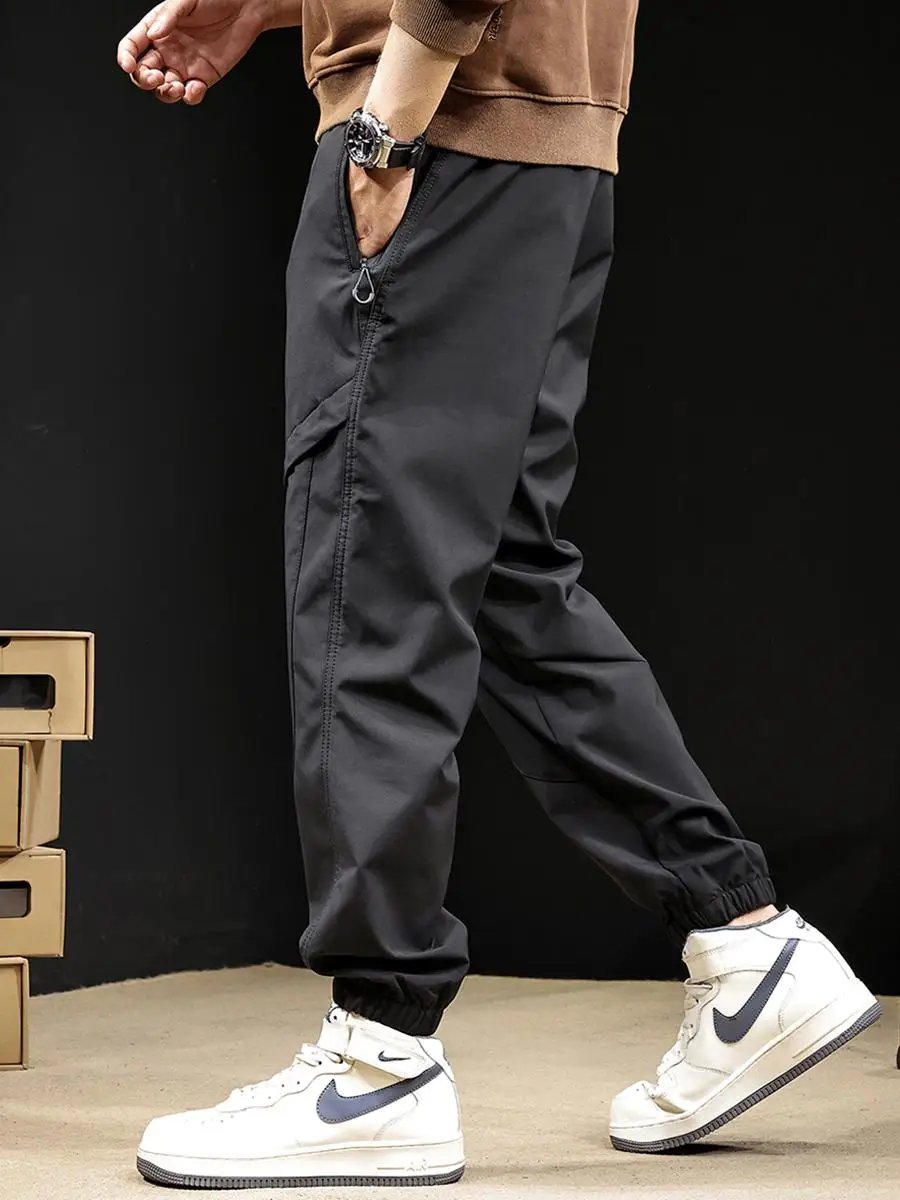 ملابس العمل الرجالية غير الرسمية السراويل ربيع الخريف فضفاضة تناسب السراويل الشباب الحضرية Sle المضادة للتجاعيد ألياف البوليستر السراويل الطويلة #2