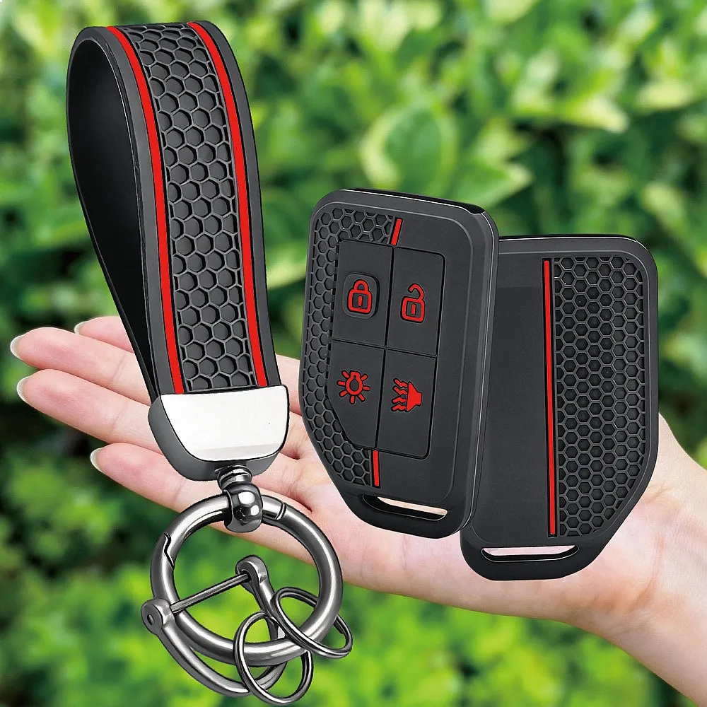Silicone Keychain For VOLVO FH 460 540 2024 EVRO 6 FM FH16 Car Remote Key Fob Cover Case With Holder