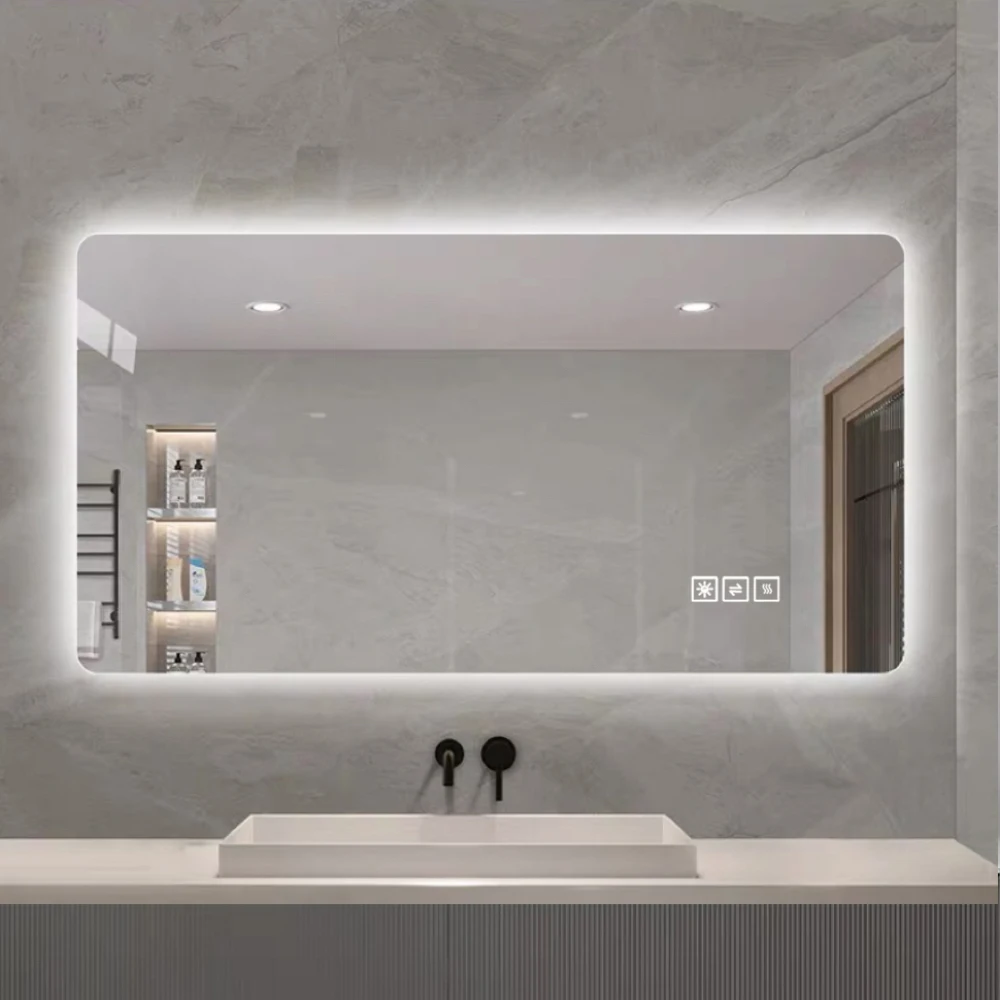 Specchio da bagno a LED retroilluminato 60 x 120 cm, antiappannamento, 3 colori di luce, regolazione continua, funzione di memoria, impermeabile IP44, installabile orizzontalmente o verticalmente